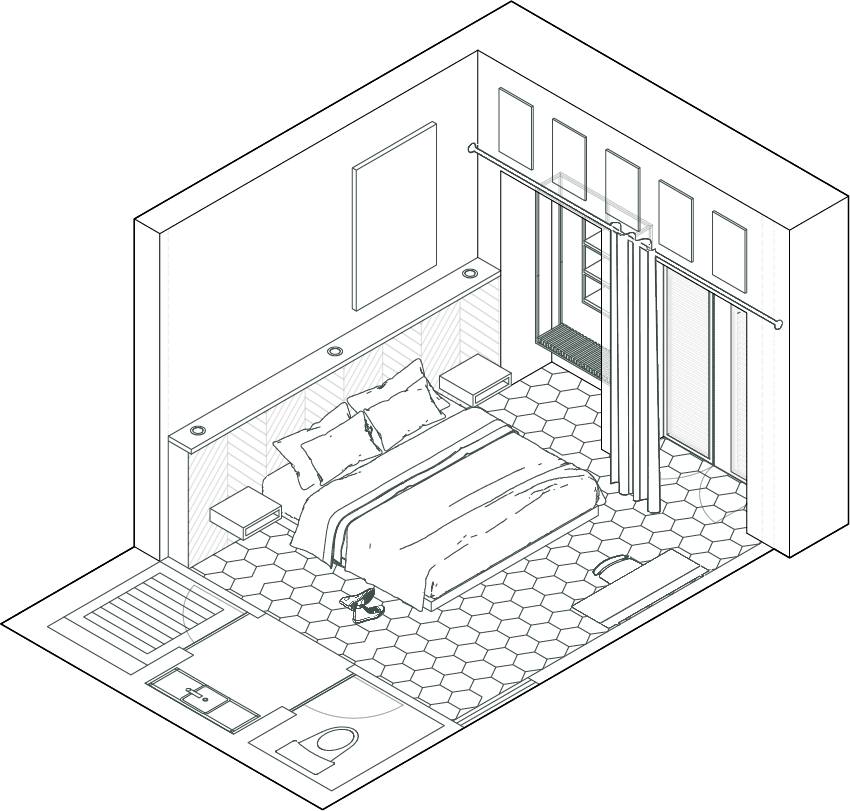 Plano isométrico de la habitación mini Plano isométrico de la habitación mini