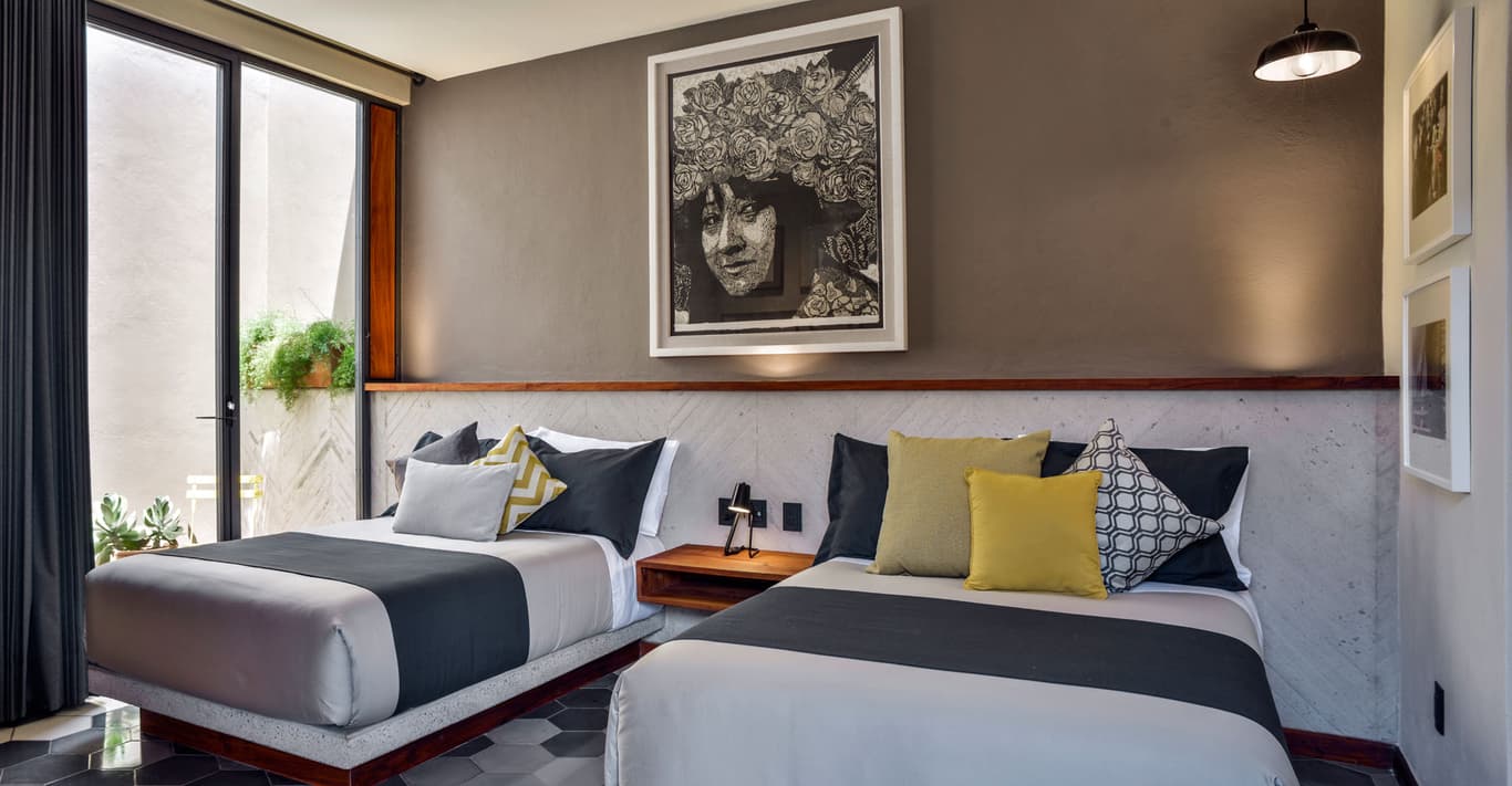 Habitación doble superior del Hotel Criol en el Centro de Querétaro Habitación doble superior del Hotel Criol en el Centro de Querétaro