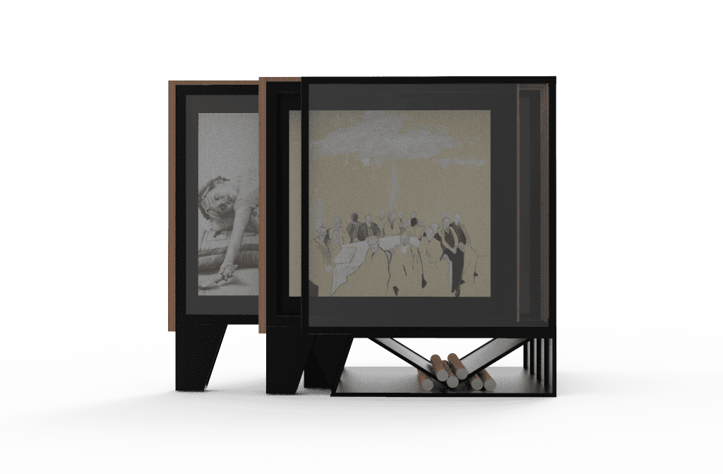 Vista frontal de la galería de arte